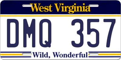 WV license plate DMQ357