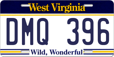 WV license plate DMQ396