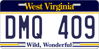WV license plate DMQ409