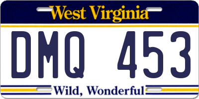 WV license plate DMQ453