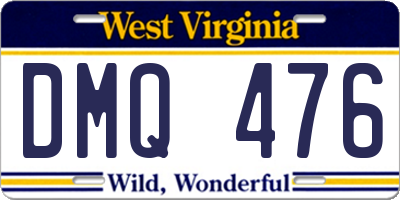 WV license plate DMQ476