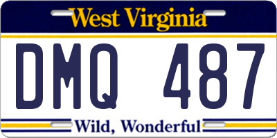WV license plate DMQ487