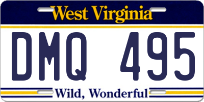 WV license plate DMQ495