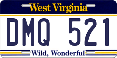 WV license plate DMQ521