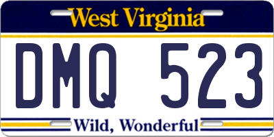 WV license plate DMQ523