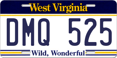 WV license plate DMQ525