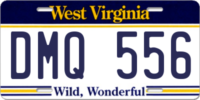 WV license plate DMQ556
