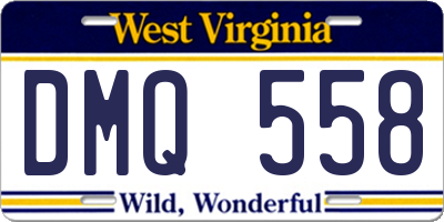 WV license plate DMQ558