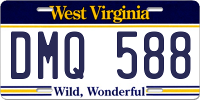 WV license plate DMQ588