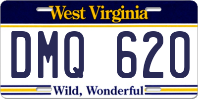 WV license plate DMQ620
