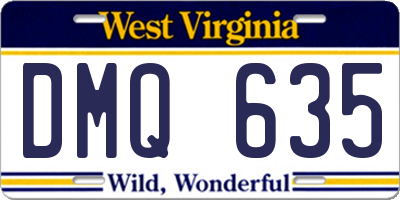 WV license plate DMQ635