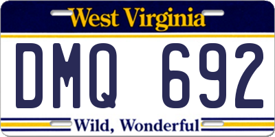 WV license plate DMQ692