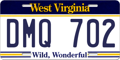 WV license plate DMQ702