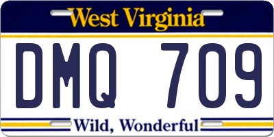 WV license plate DMQ709