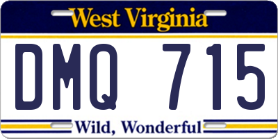 WV license plate DMQ715