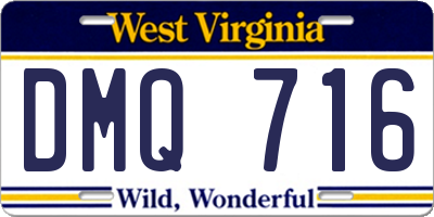 WV license plate DMQ716
