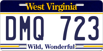 WV license plate DMQ723