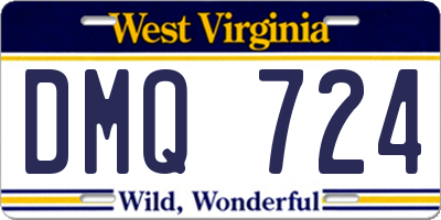 WV license plate DMQ724