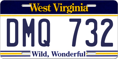 WV license plate DMQ732
