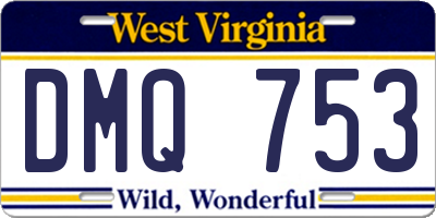 WV license plate DMQ753