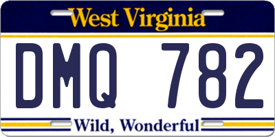 WV license plate DMQ782