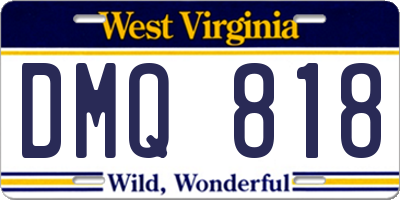 WV license plate DMQ818
