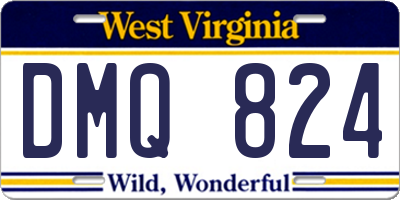 WV license plate DMQ824
