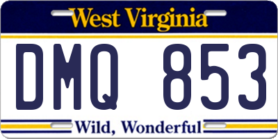 WV license plate DMQ853
