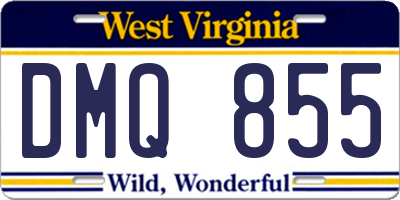 WV license plate DMQ855