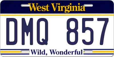 WV license plate DMQ857