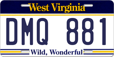 WV license plate DMQ881