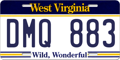 WV license plate DMQ883