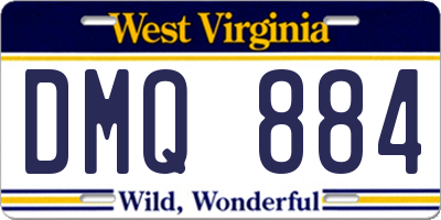 WV license plate DMQ884