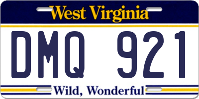 WV license plate DMQ921