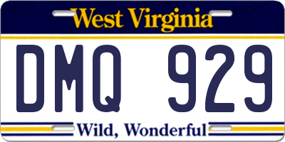 WV license plate DMQ929