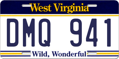WV license plate DMQ941