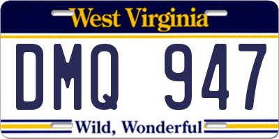 WV license plate DMQ947
