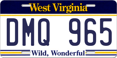 WV license plate DMQ965