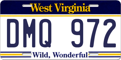 WV license plate DMQ972