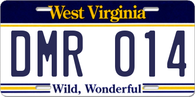 WV license plate DMR014