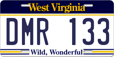 WV license plate DMR133