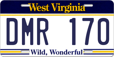 WV license plate DMR170