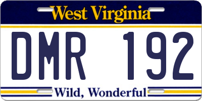 WV license plate DMR192