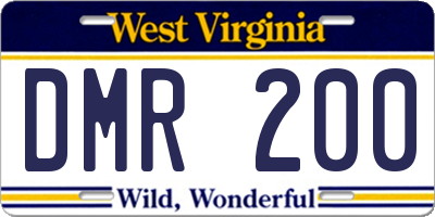 WV license plate DMR200