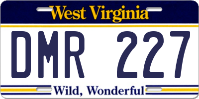 WV license plate DMR227