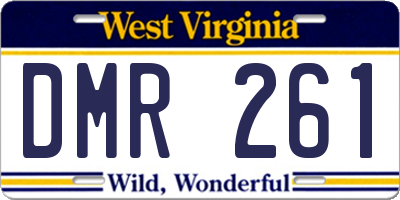 WV license plate DMR261