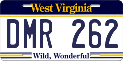 WV license plate DMR262