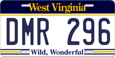 WV license plate DMR296