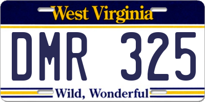 WV license plate DMR325