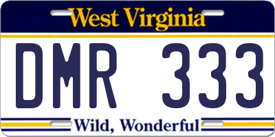 WV license plate DMR333